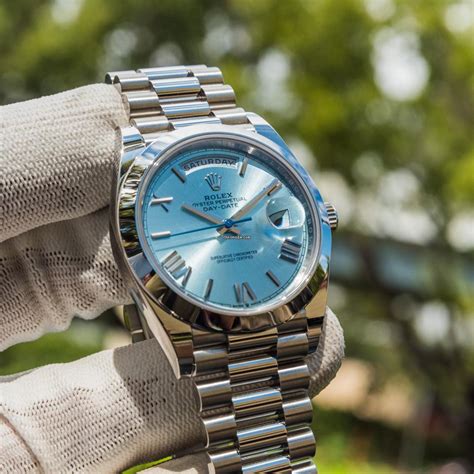 rolex day date platinum blue|rolex day date platinum price.